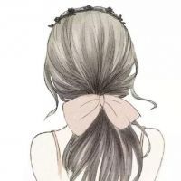 卡通女生背影头像,孤独寂寞伤感的孩子