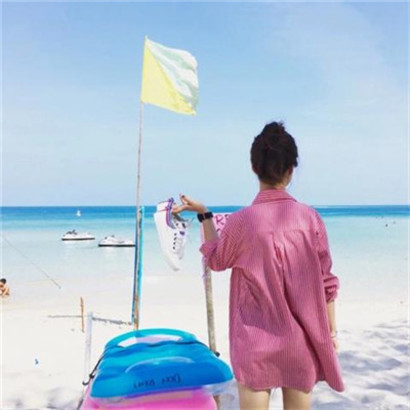女生海边背影头像长发系列，伤感孤单的女人