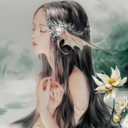 二次元手绘唯美插画女生头像，手绘美女非常的清晰的