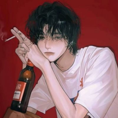超级帅的潇洒动漫男生头像，眼神中闪烁着无比的勇气