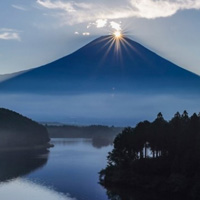 日本富士山风景头像,远处的山感觉在眼前一样