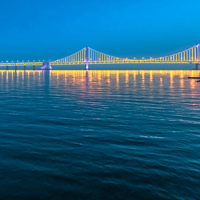 天津滨海新区夜景图片,美丽的水上乐园