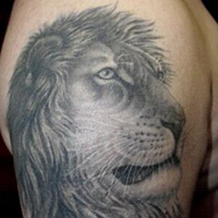 个性好看的纹身,山水画,狮子,老虎,龙的头像图片