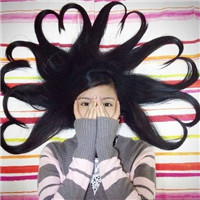 长发妹纸美发很美腻各种心形的发型真美丽