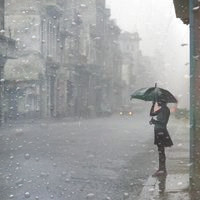 淋雨头像,女生淋雨头像,意境女生淋雨头像打伞的