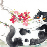 国画猫咪图片头像大全,手绘猫咪图片