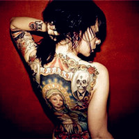 酷帅女生刺青纹身头像,永远保留我们的记忆