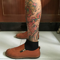 小腿霸气十足的小般若纹身,红鲤鱼纹身头像图片