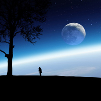 qq头像关于星空图片,夜晚月亮星有点神秘感