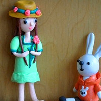 粘土作品可爱玩具,娃娃个性头像_用手塑造出的一个个玩偶