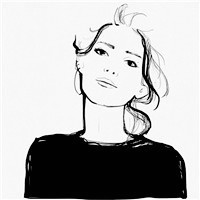 适合QQ群用的,爱素描,速写的朋友用的手绘黑白卡通头像女生