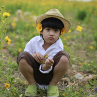 花的世界,花的海洋真美_头上戴花的小男孩子的头像图片