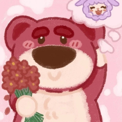 可爱高清ins风草莓熊头像图片