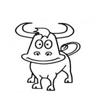 小牛简笔画头像图片 好看可爱的简笔画卡通牛头像图片