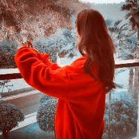 穿红色衣服的女生头像,我的女神暖手调