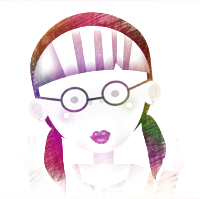 多种风格戴眼镜可爱卡通女生头像,彩色的,彩铅效果,素描