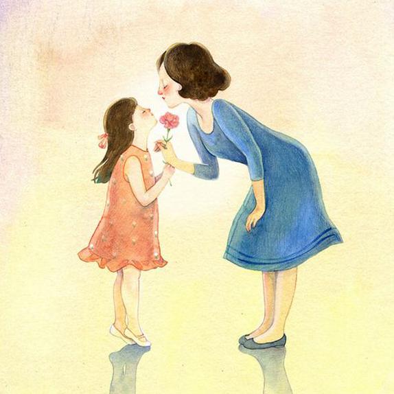 母女亲子漫画头像图片 高清女儿和妈妈微信头像