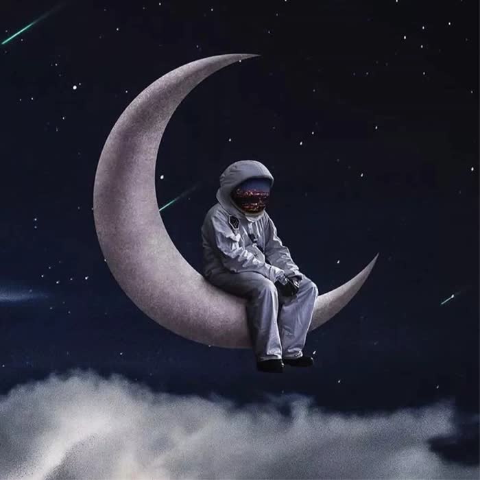孤独宇航员思念头像图片,月亮也失眠是因为太想你了