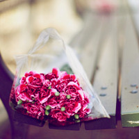 恋爱当中的人儿给花感觉是最幸福的